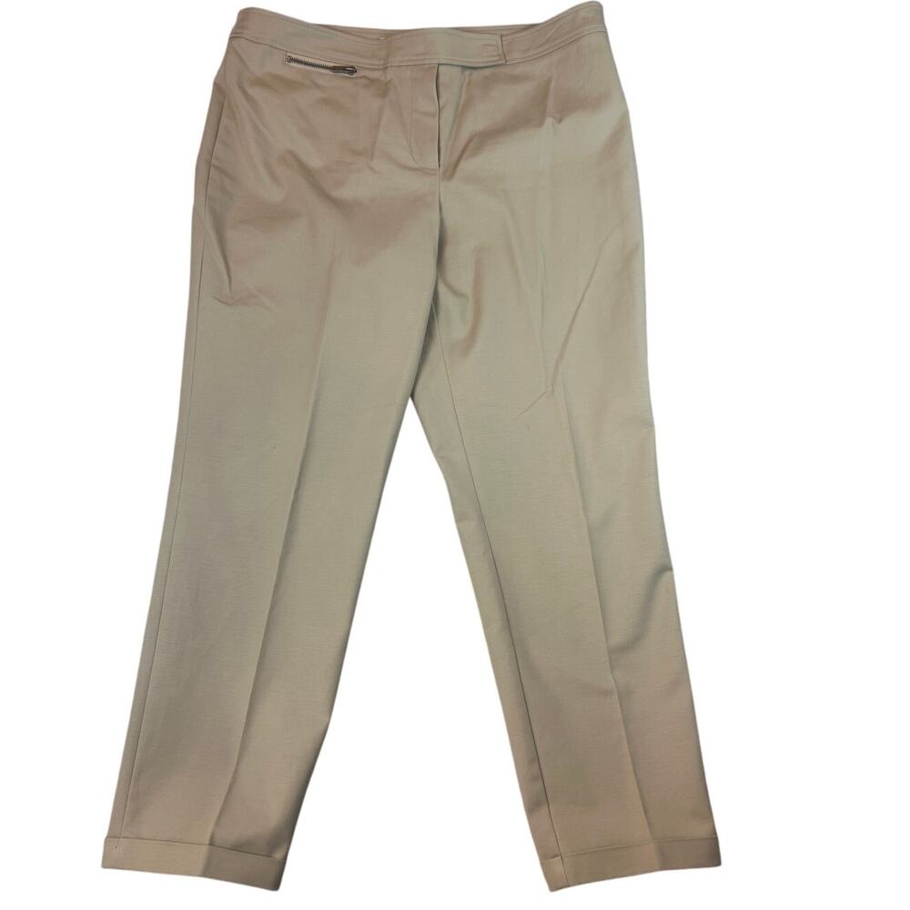 NWT Womens Ellen Tracy Jet Setter Khaki Pants Size 12 Macys New Ladies Casual